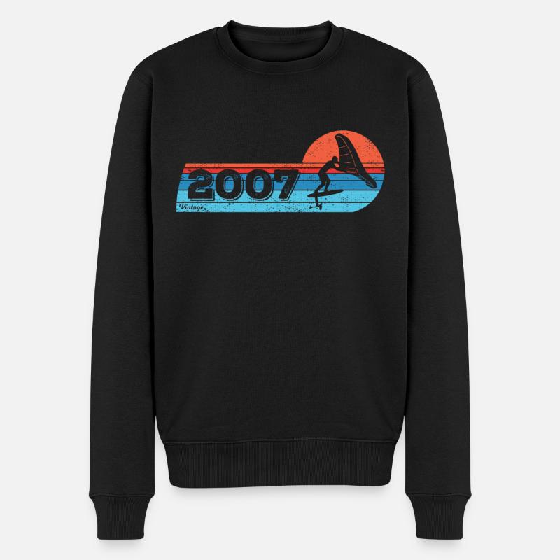 Wingfoil Surfer Anniversaire Millésime 2007 Né - Pull Premium bio Homme - noir