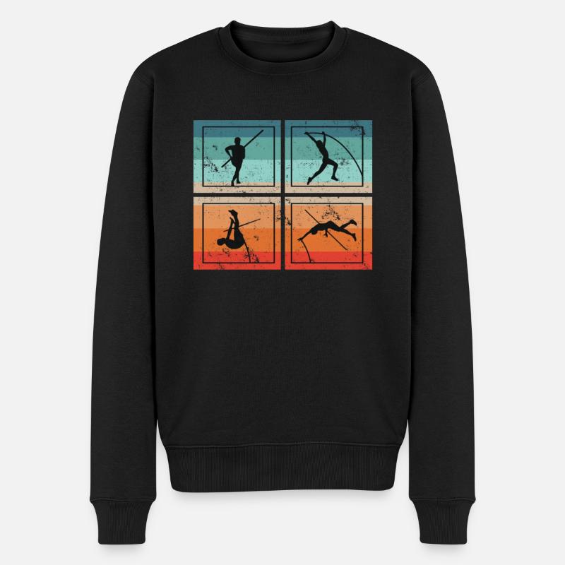 Stabhochspringer Leichtathleten Sportler Stab - Männer Premium Bio Pullover - Schwarz