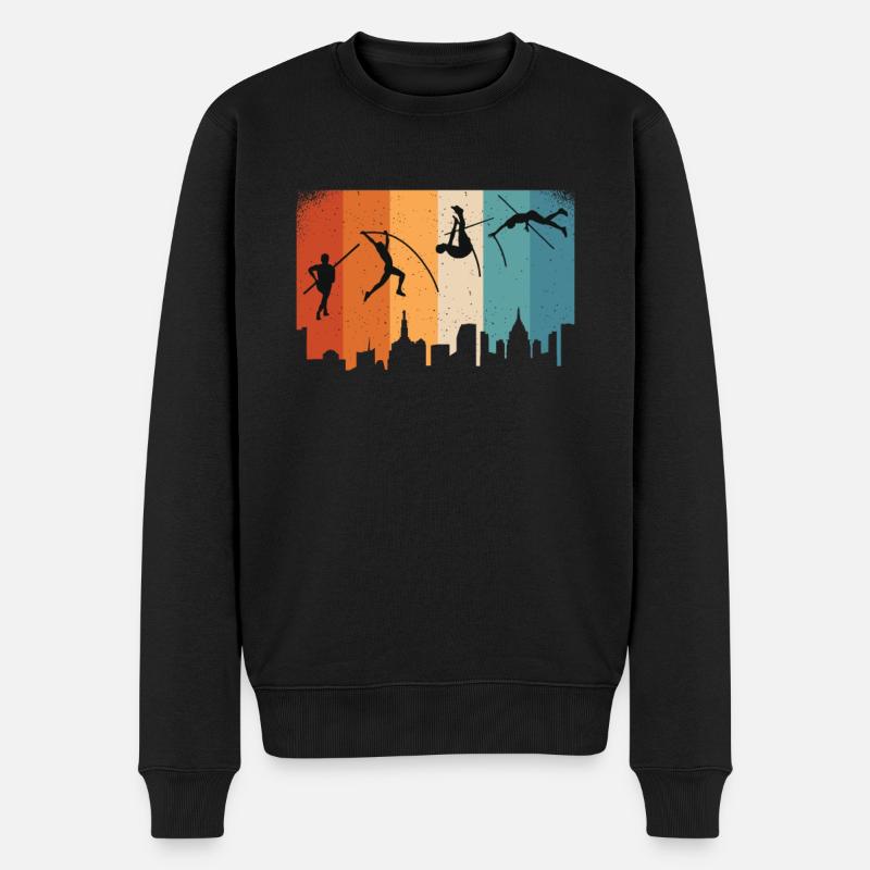 Athlète de saut à la perche Athlètes d’athlétisme Pôle d’athlète - Pull Premium bio Homme - noir