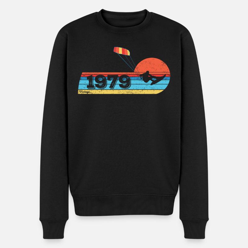 Kitesurf Anniversaire Né en 1979 - Pull Premium bio Homme - noir