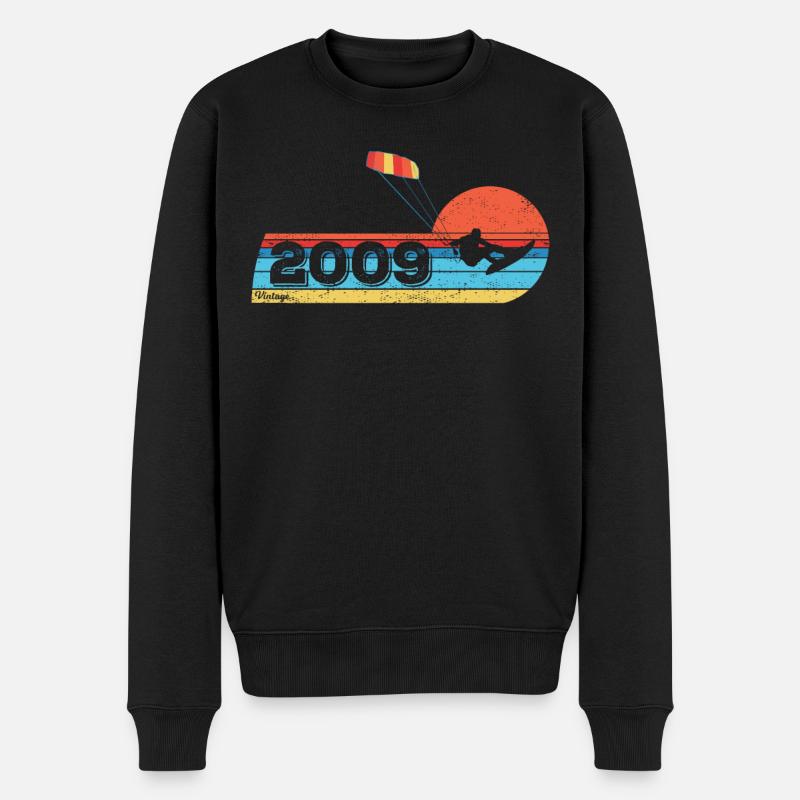 Kitesurf Anniversaire Né en 2009 - Pull Premium bio Homme - noir