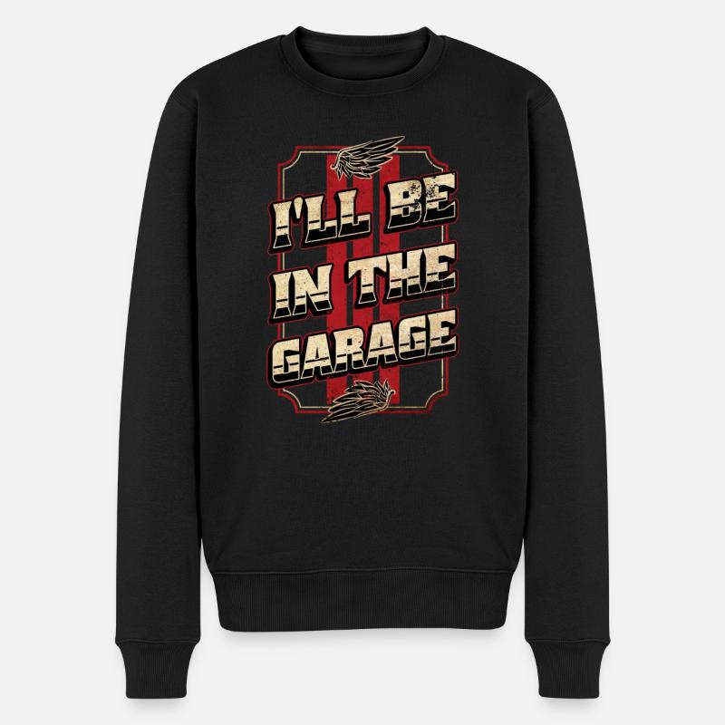 Auto-Schrauber Mechaniker Hobby-Garage Modellbau - Männer Premium Bio Pullover - Schwarz