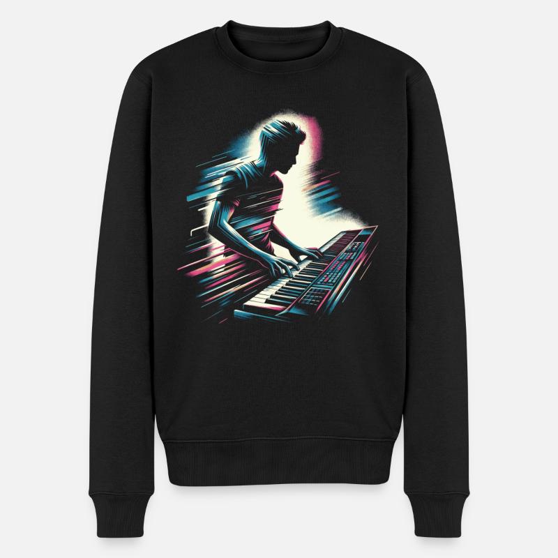 Keyboarder - Männer Premium Bio Pullover - Schwarz