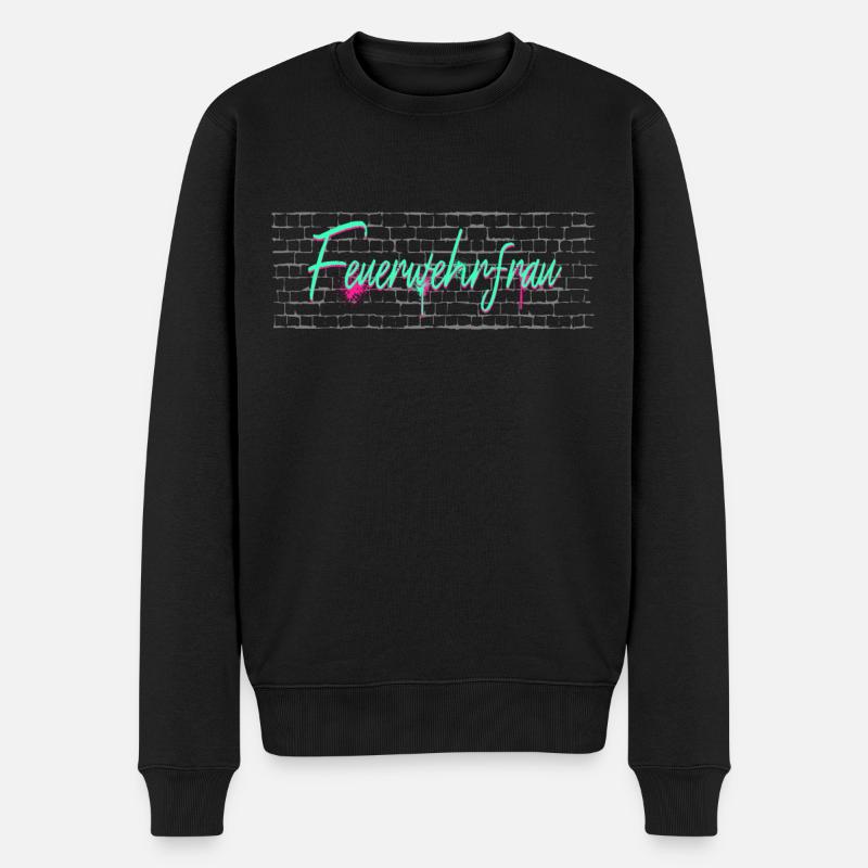 Feuerwehr Abschluss-Geschenk Feuerwehrfrau - Männer Premium Bio Pullover - Schwarz