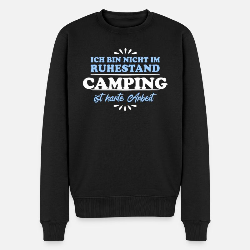 Ruhestand Rentner Pensioner Camping-Camper - Männer Premium Bio Pullover - Schwarz