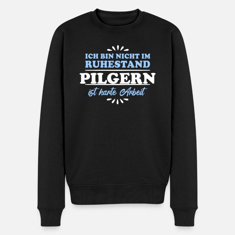 Ruhestand Rentner Pensioner Pilgern - Männer Premium Bio Pullover - Schwarz