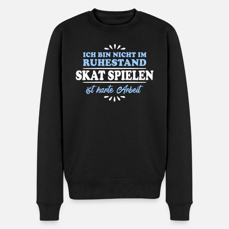 Ruhestand Rentner Pensioner Skat-Spieler - Männer Premium Bio Pullover - Schwarz