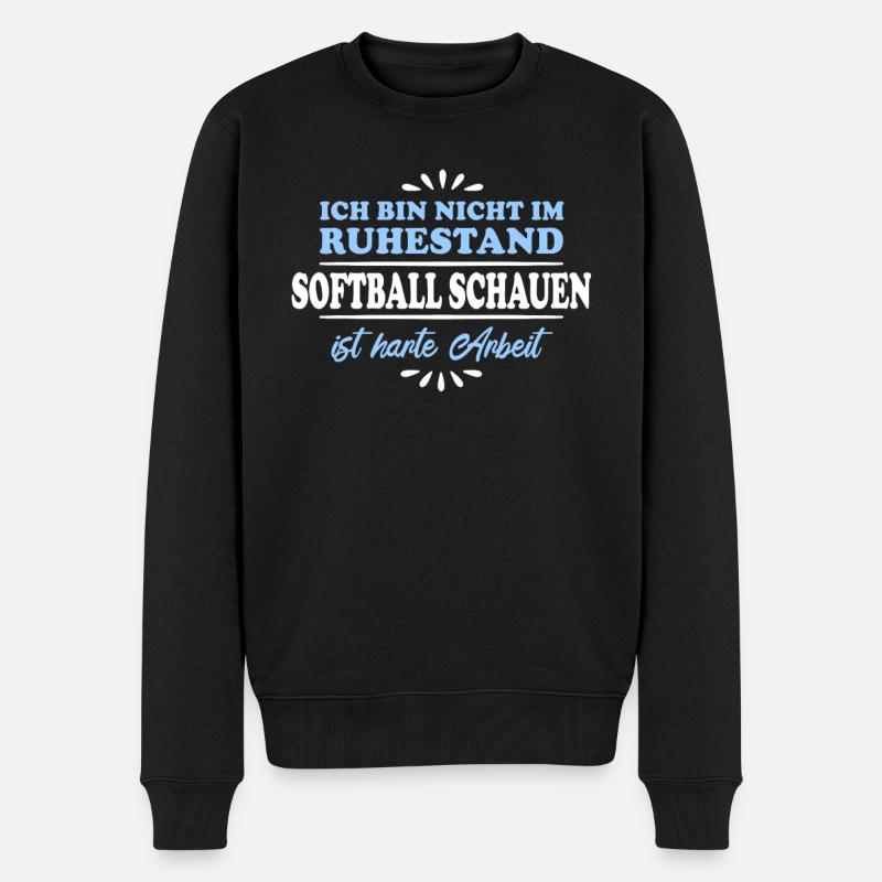 Ruhestand Rentner Pensioner Softball - Männer Premium Bio Pullover - Schwarz