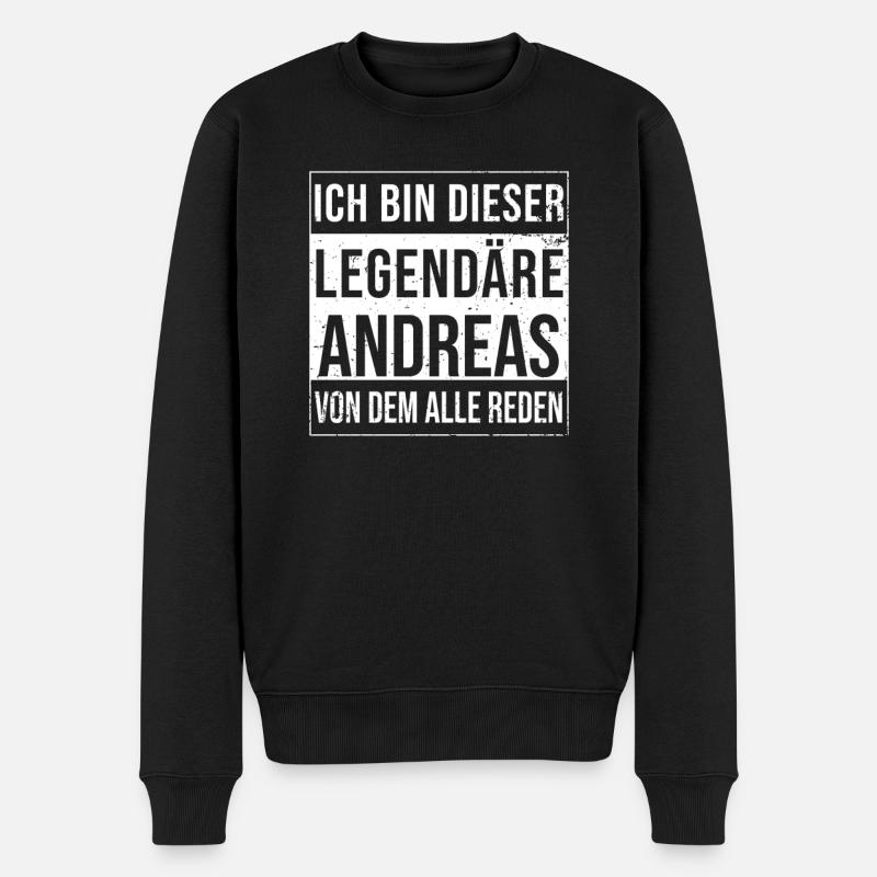 Ich bin dieser legendäre für Andreas - Männer Premium Bio Pullover - Schwarz