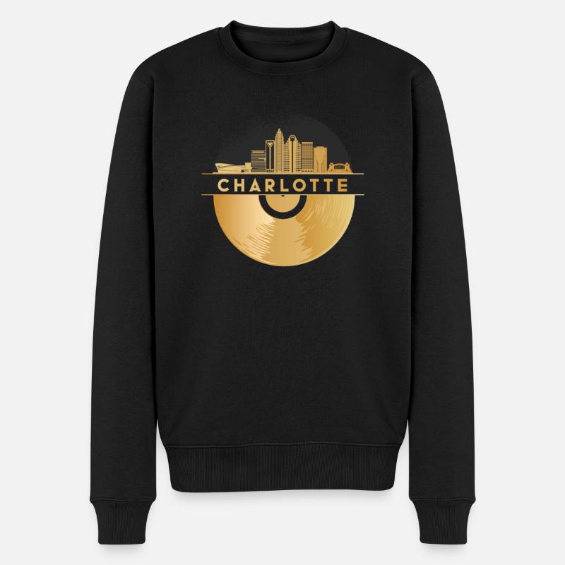 Disque Vinyle Disco Music Skyline-Charlotte - Pull Premium bio Homme - noir