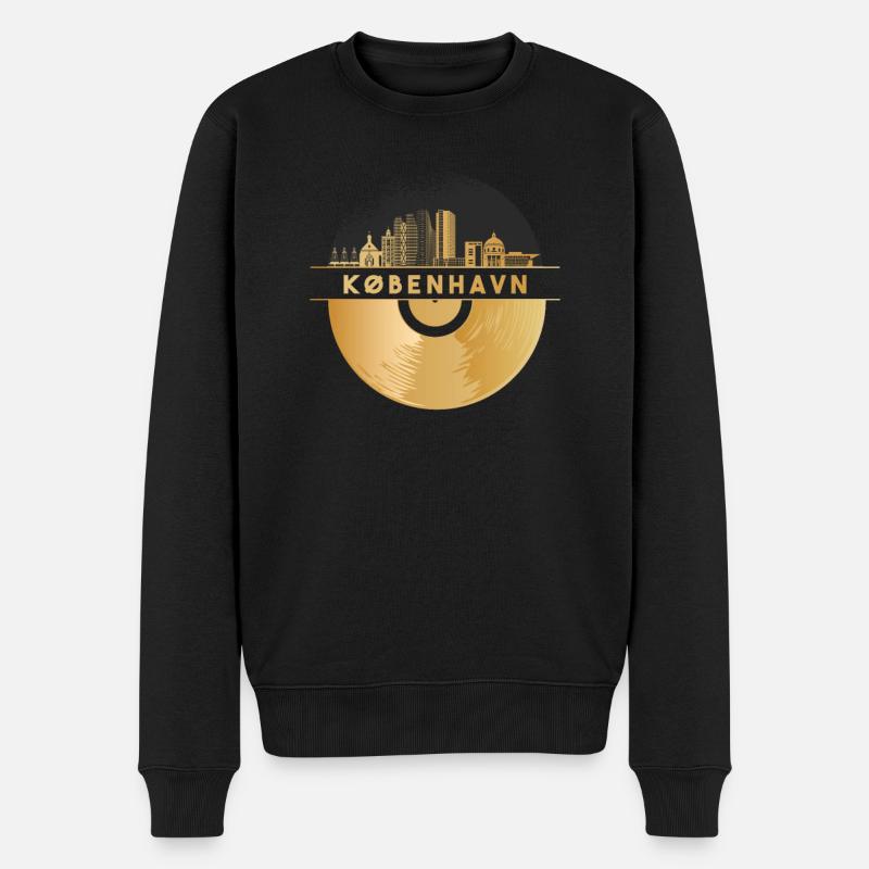 Disque vinyle Disco Musique - Pull Premium bio Homme - noir