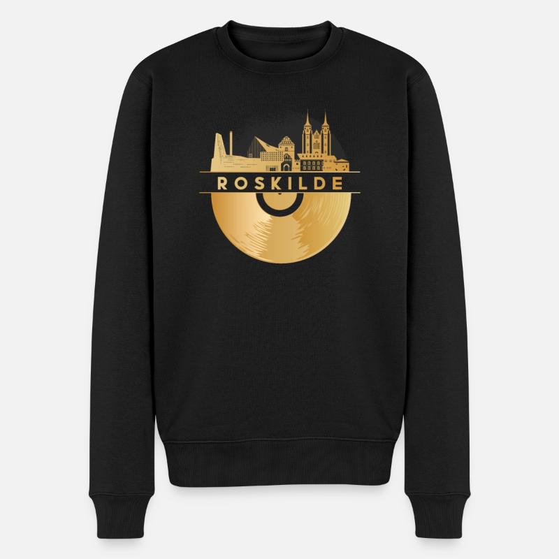 Disque vinyle - Skyline-Danemark-Roskilde - Pull Premium bio Homme - noir