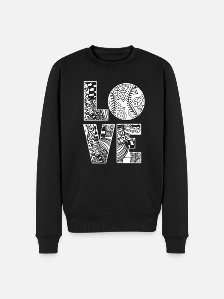 Baseball Softball Mama Love Baseball - Pull Premium bio Homme - noir