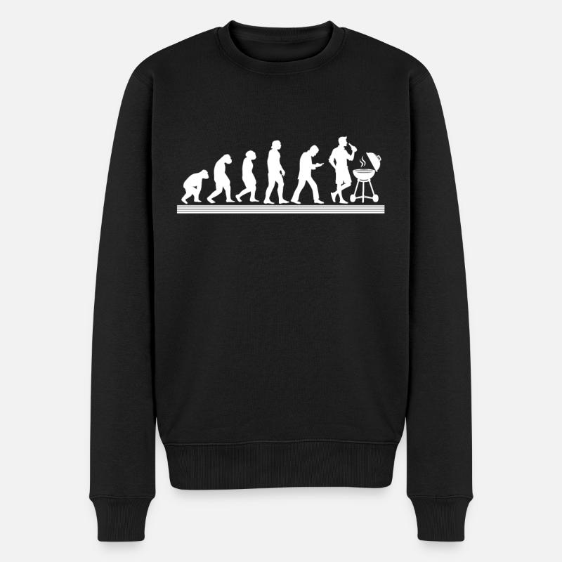 BBQ Barbecue Evolution grillen Barbecue-Grill - Männer Premium Bio Pullover - Schwarz