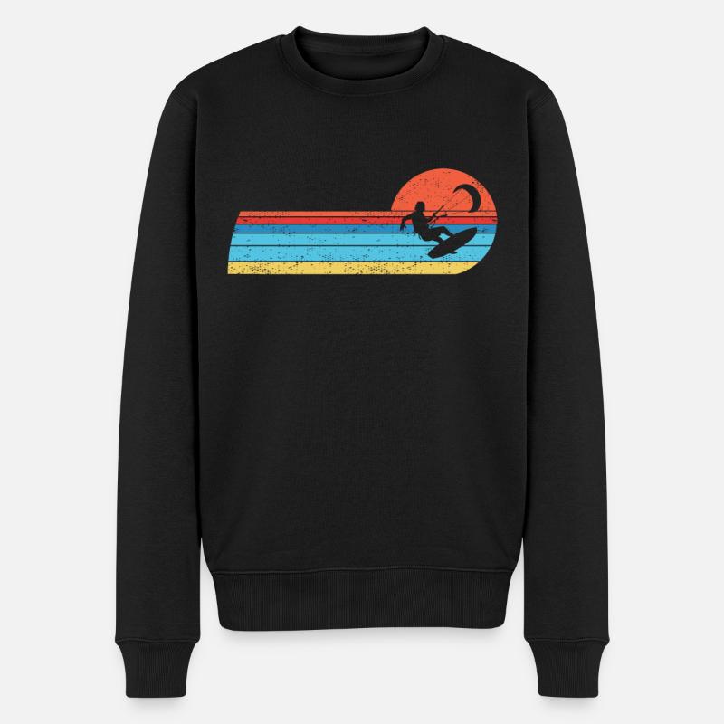 Kitesurf Kiteboards Kitesurfen Kite-Surf-board - Männer Premium Bio Pullover - Schwarz