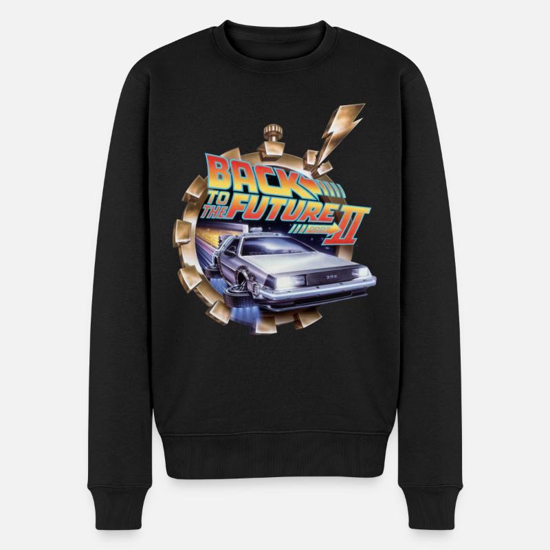 Zurück In Die Zukunft 2 Logo Delorean - Männer Premium Bio Pullover - Schwarz