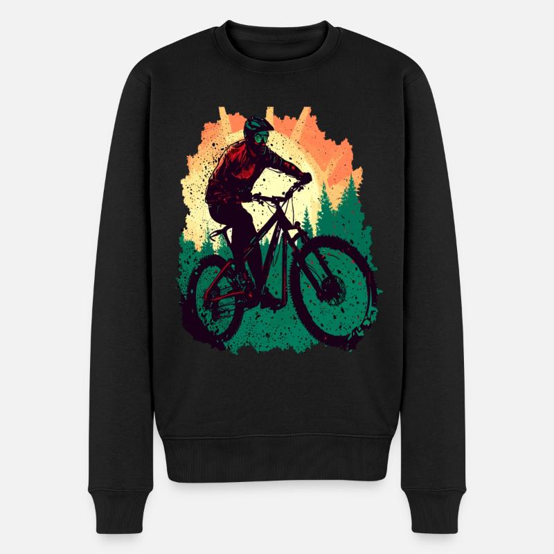 Vintage Mountainbiker MTB Downhill Radfahrer - Männer Premium Bio Pullover - Schwarz