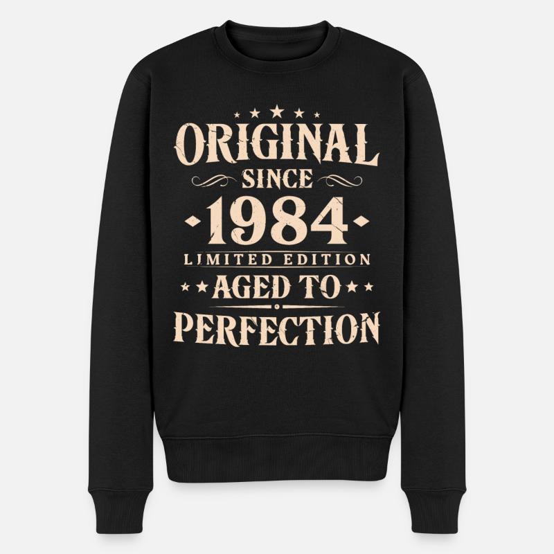 Original seit 1984 Jahrgang Geburtstag Geschenk - Männer Premium Bio Pullover - Schwarz