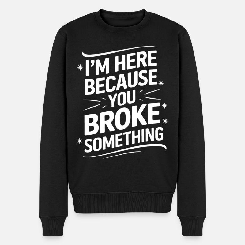 Technischer Support Computerfreak Nerd - Männer Premium Bio Pullover - Schwarz