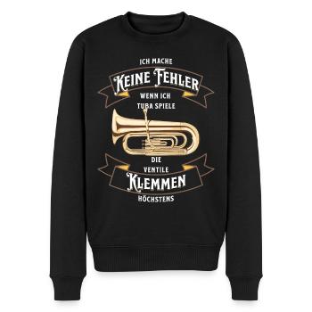 Ich mache keine Fehler wenn ich Tuba Spiele - Männer Premium Bio Pullover - Schwarz - Vorne - Nico (187cm)
