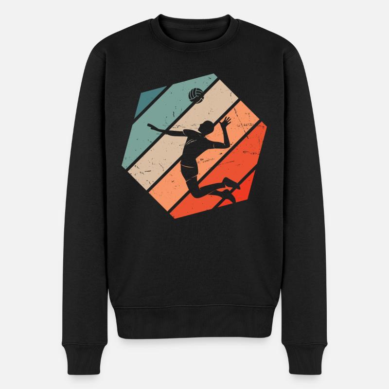 Herren Volley Beachvolleyball Volleyballspieler - Männer Premium Bio Pullover - Schwarz