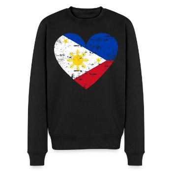 Cœur du drapeau des Philippines - Pull Premium bio Homme - noir - Devant - Nico (187cm)