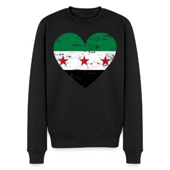 Cœur du drapeau de la Syrie - Pull Premium bio Homme - noir - Devant - Nico (187cm)