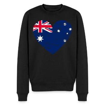Australia Flaggenherz - Männer Premium Bio Pullover - Schwarz - Vorne - Nico (187cm)