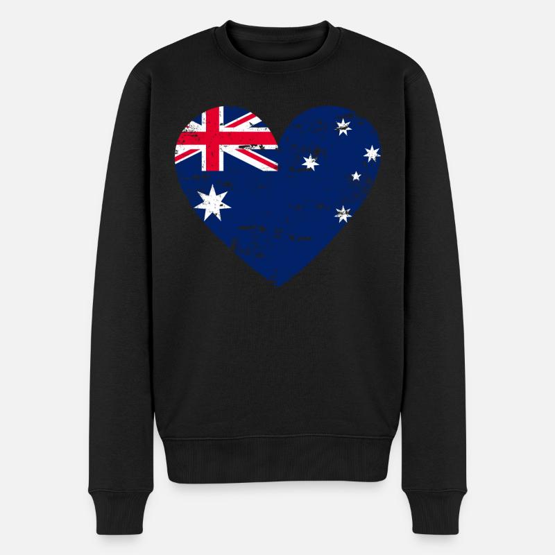 Cœur du drapeau australien - Pull Premium bio Homme - noir