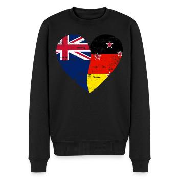 Nouvelle-Zélande Allemagne Flag Heart - Pull Premium bio Homme - noir - Devant - Nico (187cm)
