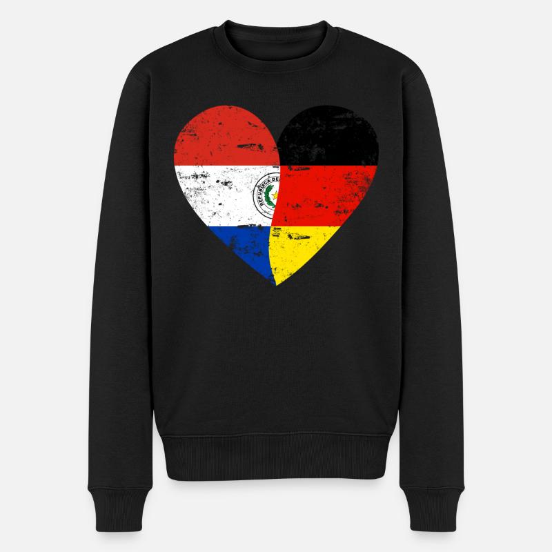 Paraguay Allemagne Coeur - Pull Premium bio Homme - noir