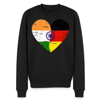 Inde Allemagne Flag Heart - Pull Premium bio Homme - noir - Devant - Nico (187cm)