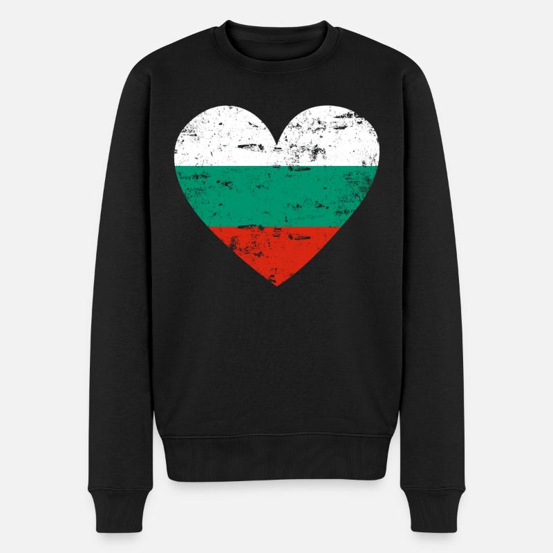 Bulgarie Drapeau Cœur - Pull Premium bio Homme - noir