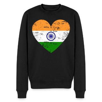 Cœur du drapeau de l’Inde - Pull Premium bio Homme - noir - Devant - Nico (187cm)