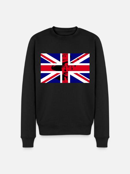 Queen Britain Flag - Men's Premium Organic Jumper - black