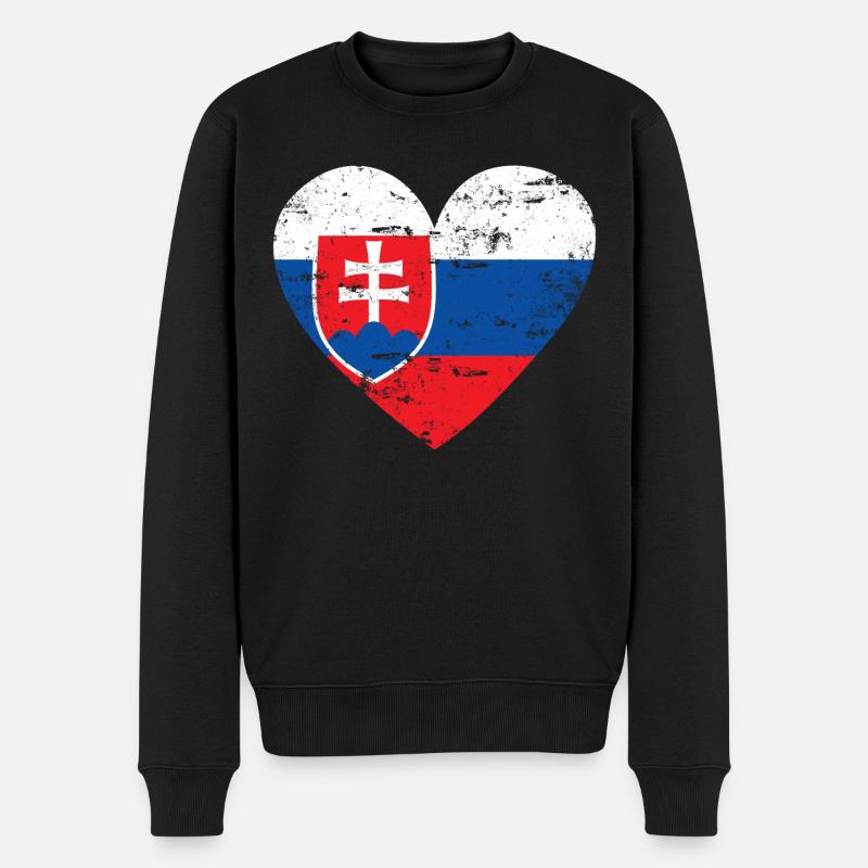 Slovaquie Flag Heart - Pull Premium bio Homme - noir