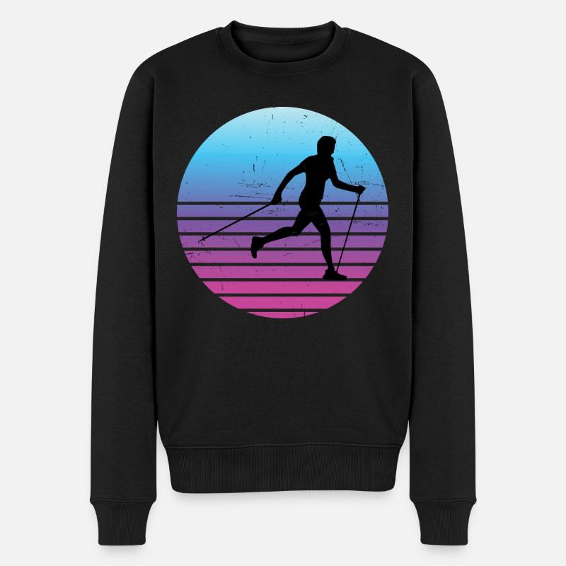 Damen Herren Walker Nordic Walker Walken Walking - Männer Premium Bio Pullover - Schwarz