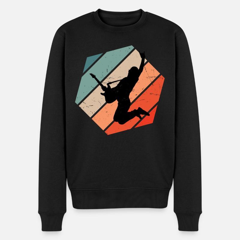 E-gitarre Gitarre Guitar Gitarrenspieler - Männer Premium Bio Pullover - Schwarz