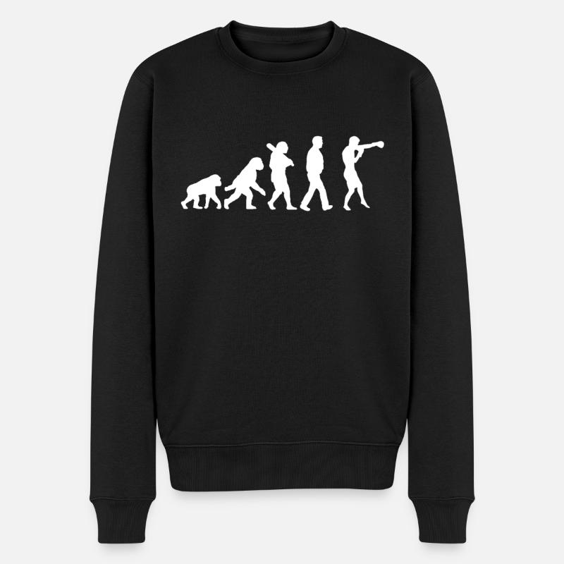Evolution des Boxens - Männer Premium Bio Pullover - Schwarz