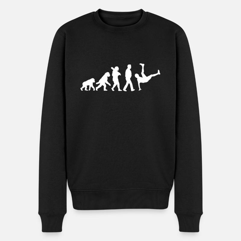Evolution des Breakdance - Männer Premium Bio Pullover - Schwarz