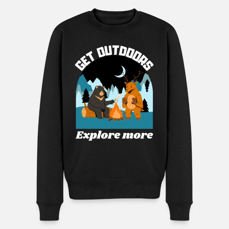 Get outside, explore more - Men's Premium Organic Jumper - black