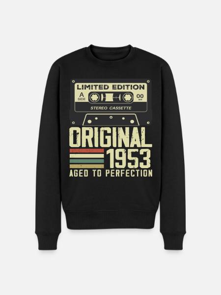 71st Retro Style Anniversary Gift 1953 - Men's Premium Organic Jumper - black
