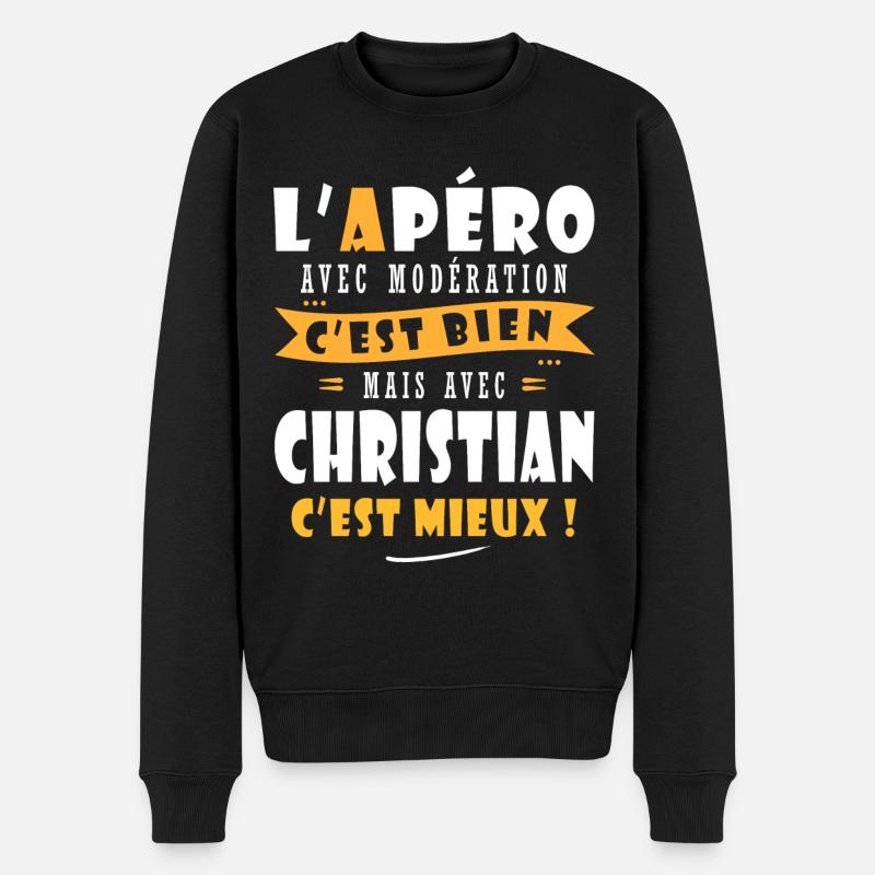 Christian Cadeau Humour cadeau christian - Pull Premium bio Homme - noir