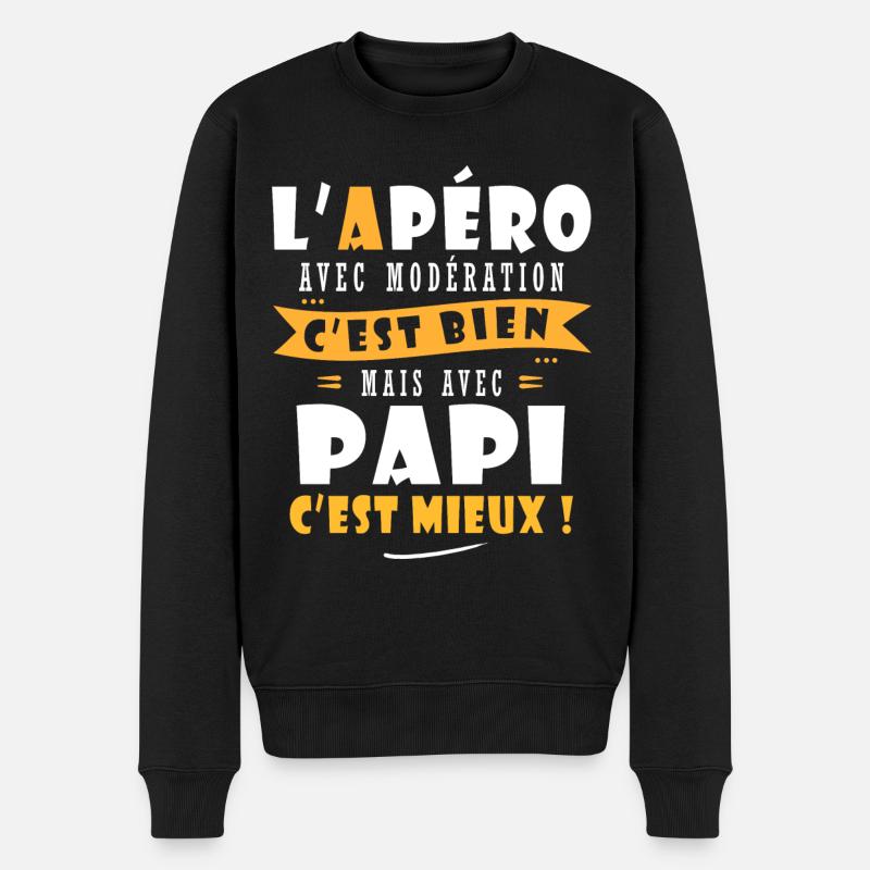 Papi Cadeau Humour papy cadeau papi papy - Pull Premium bio Homme - noir