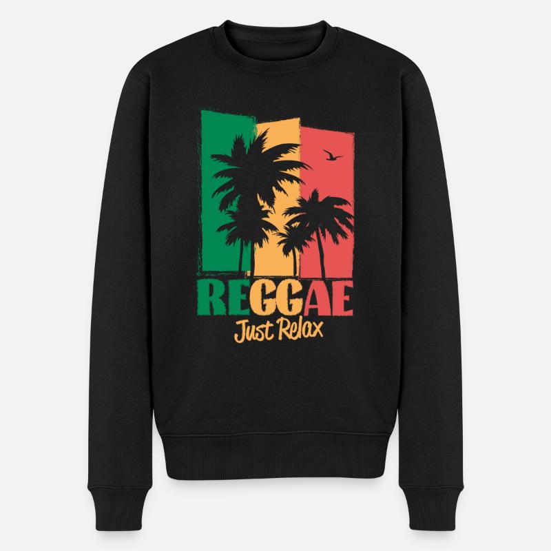 Reggea Musik - Just Relax - Männer Premium Bio Pullover - Schwarz