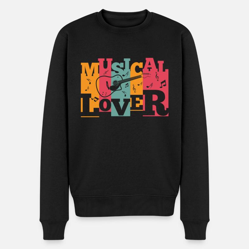 Musical Lover - Pull Premium bio Homme - noir