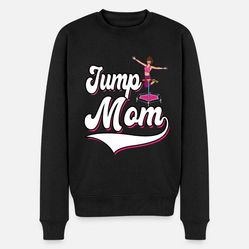 Jumping Mama Mutter Trampolin Sport - Männer Premium Bio Pullover - Schwarz