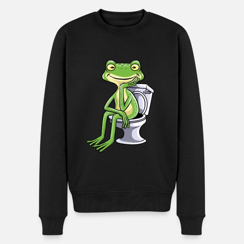 Grenouilles Toilettes Caca - Pull Premium bio Homme - noir