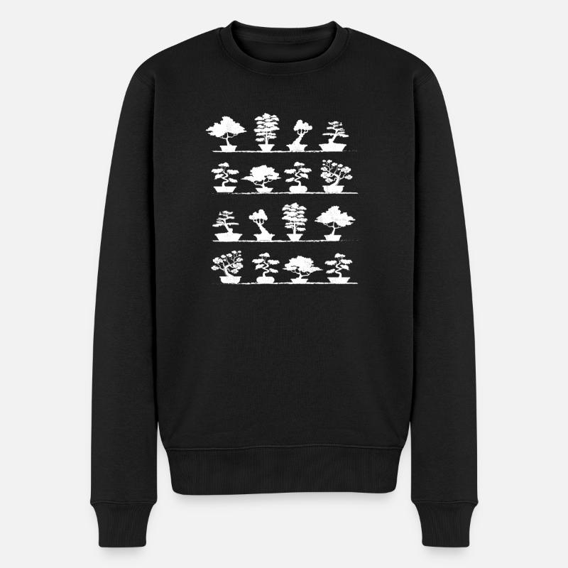 Eine Sammlung von Bonsai Trees Tray Pflanzen - Männer Premium Bio Pullover - Schwarz