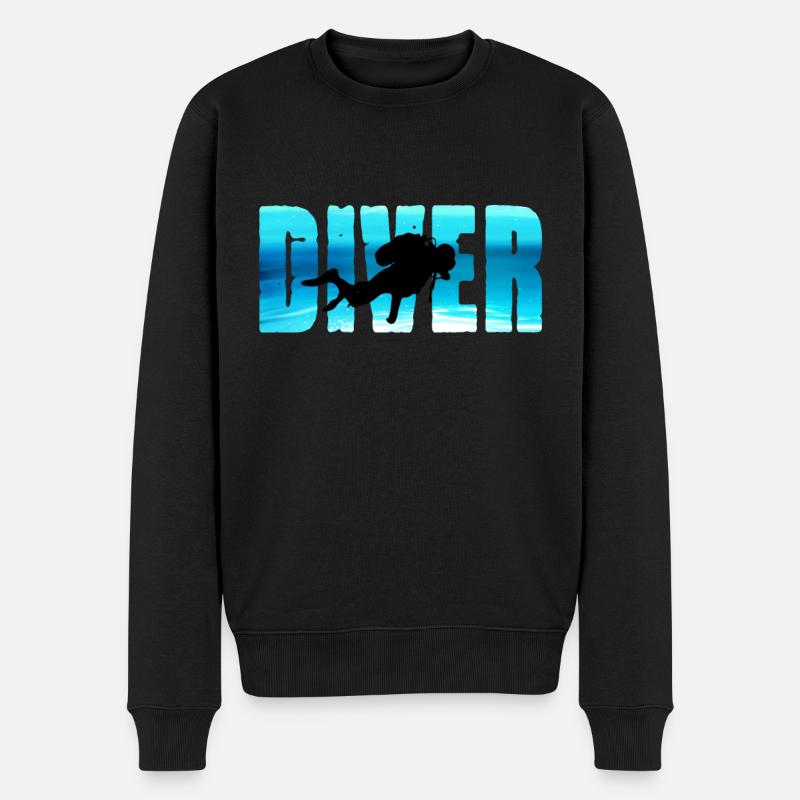 Taucher Tauchen Tauchsport Schnorcheln Unterwasser - Männer Premium Bio Pullover - Schwarz